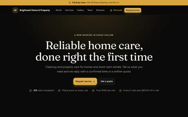 The Luxe booking page style